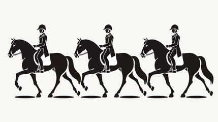 Illustration represents sport pictogram equestrian dr - obrazy, fototapety, plakaty