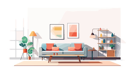 Large luxury modern bright interiors Living room mock