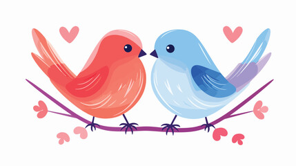 Love Bird Flat vector isolated on white background