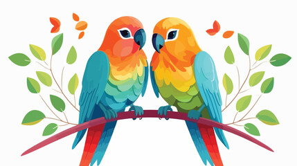 Love Bird Flat vector isolated on white background