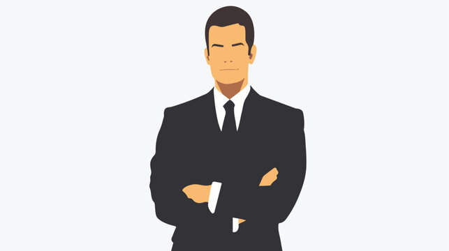 Man in suit. Secret service agent icon Flat vector is
