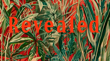 The image shows a single-colored background with a revealed word on it, catching the attention of the viewer.