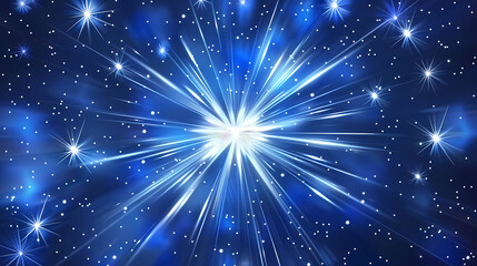 Fototapeta premium Abstract explosion illustration with glowing line particles