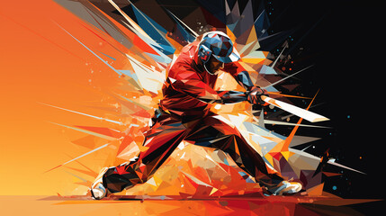 cricket batsman abstarct background