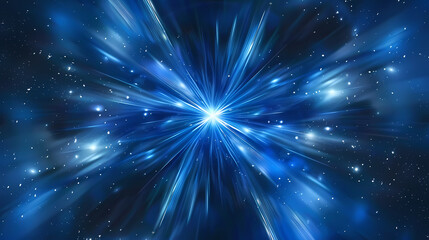 Naklejka premium Abstract explosion illustration with glowing line particles