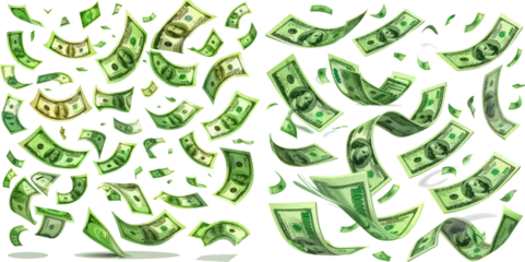 Türaufkleber American money float banknotes, banking finance investment or jackpot win © Mark