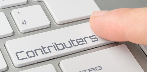 A keyboard with a labeled button - Contributers - 766280536
