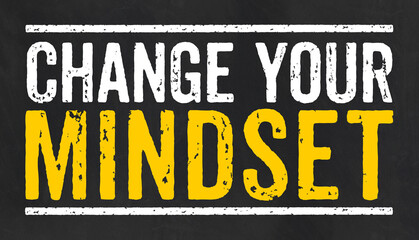  Blackboard with the text Change your mindset - 766281194