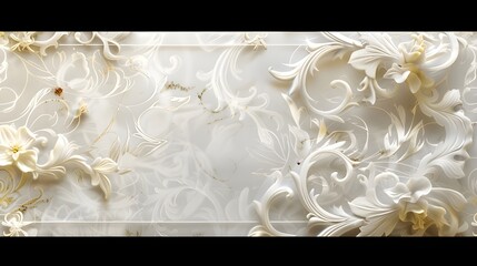 Wallpaper with gold flowers and leaves
