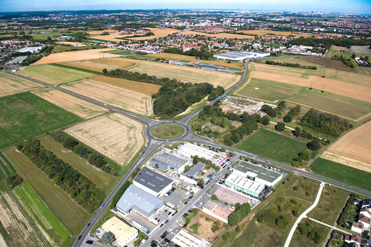 Un rond-point vu du ciel