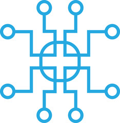 Secure IC Microchip PCB Networking Icon Concept