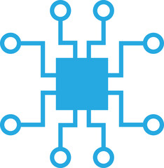 Secure IC Microchip PCB Networking Icon Concept