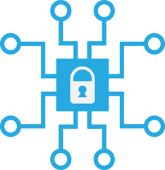 Secure IC Microchip PCB Networking Icon Concept