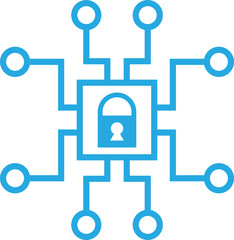 Secure IC Microchip PCB Networking Icon Concept