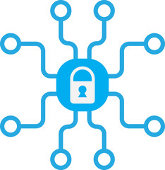 Secure IC Microchip PCB Networking Icon Concept