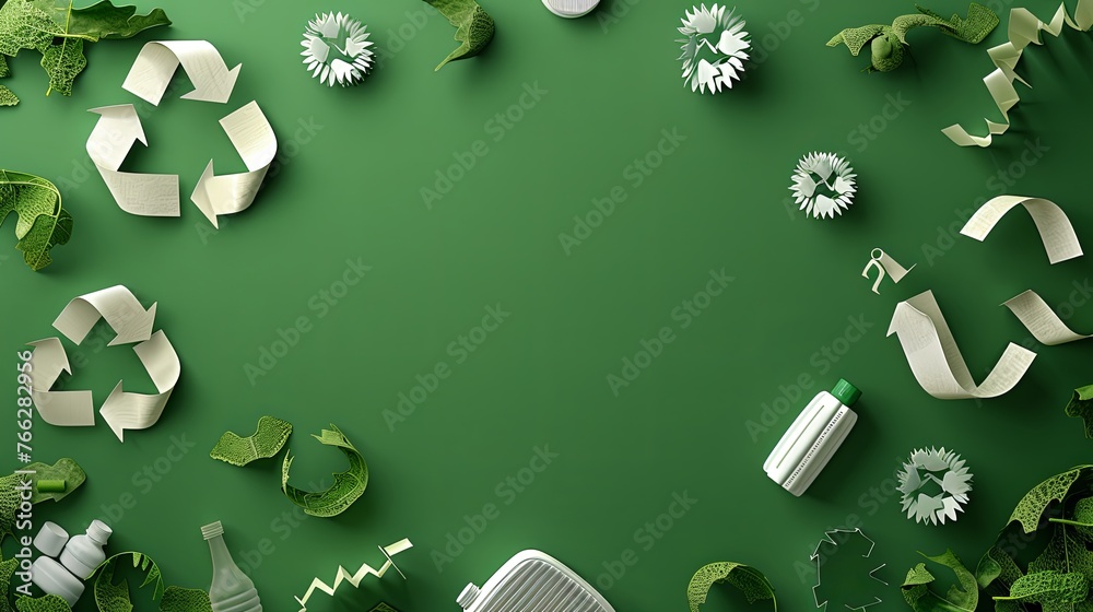 Wall mural corporate concept to invest in the environment social and governance. Cooperation of organization charity and support Environmental technology concept for Sustainable development.  green background 