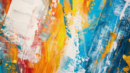 Bold acrylics clash in a vibrant dance on canvas.