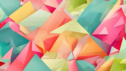 Abstract geometric background with summer and spring colors, paper style