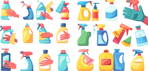 Hand hold detergent, housework supplies and cleanup rag