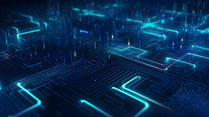 Obraz premium a 3d computer abstract background of blue abstract lines