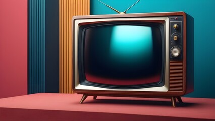 Old retro TV, vintage television. Nostalgic gadget of 60s