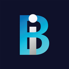 Bi Letter logo design vector template.