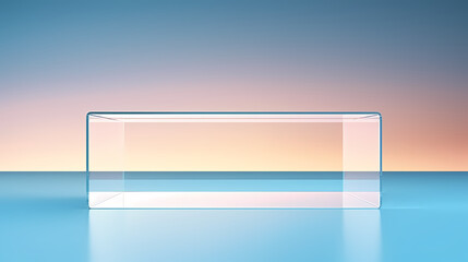 Mockup glass empty podium for product display