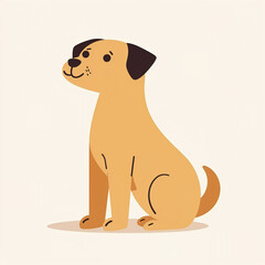 Fototapeta premium illustration of a dog, cute puppy isolated on white background, isolated flat vector modern animal illustration, full of love and cuteness