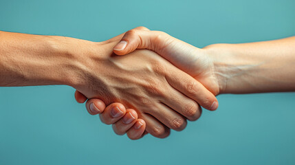 Business people and Teamwork Deal Cooperation Partnership business people shaking hands isolated on blue color background , clipping path, business concept 