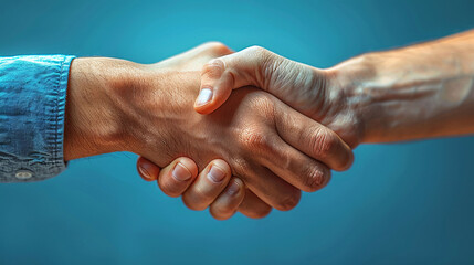 Business people and Teamwork Deal Cooperation Partnership business people shaking hands isolated on blue color background , clipping path, business concept 