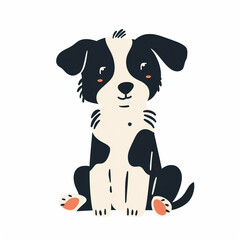 illustration of a dog, cute puppy isolated on white background, isolated flat vector modern animal illustration, full of love and cuteness
