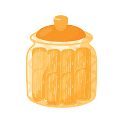 Kastangel Kue Kering Lebaran in Gold Aesthetic Gold Jar Cookies for Ramadan and Eid Al Fitr Vector Illustration