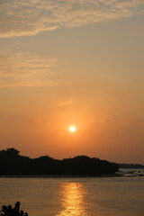 Beautiful sunset time art Rasdhoo Island. It's known for its solitude, calm atmosphere and perfect ecology. 