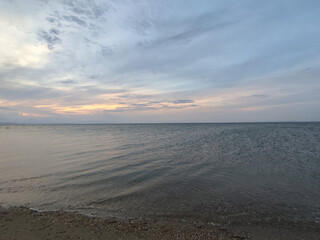 Sunset on the beach. Beautiful summer concept.