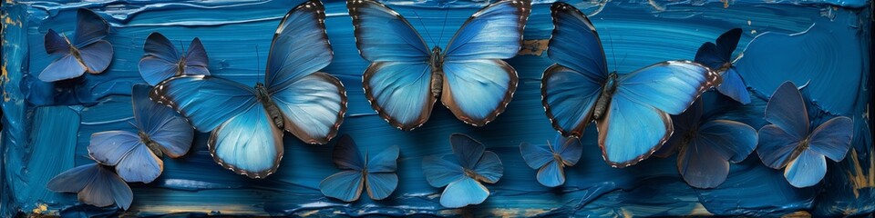 Obraz premium blue butterflies in flight