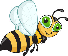 Bee, vector illustration of cute insect.