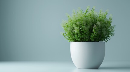 home plant  in pot on white wall background