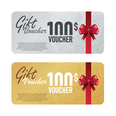 Vector set of luxury gift certificates Elegant template for holiday gift card coupon and certificate