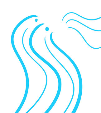 abstract blue wave motif