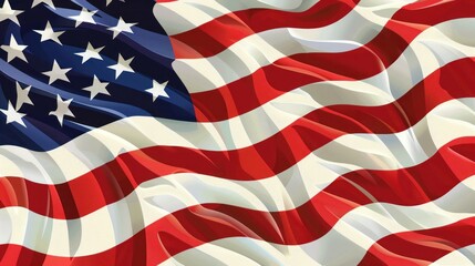 Patriotic graphic banner featuring United States flag colors.