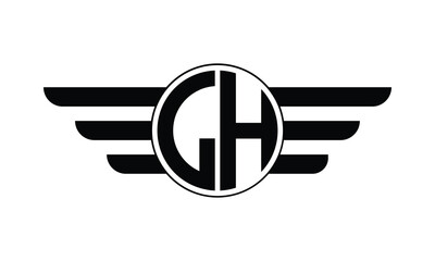 LH initial letter circle wings icon gaming logo design vector template. batman logo, sports logo, monogram, polygon, war game, symbol, playing logo, abstract, fighting, typography, minimal, wings logo - obrazy, fototapety, plakaty