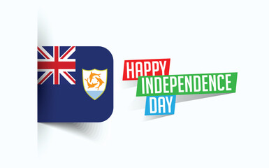 Happy Independence Day of Anguilla Vector illustration, national day poster, greeting template design, EPS Source File