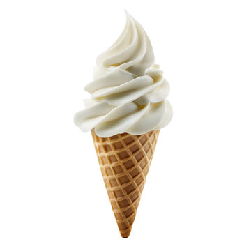 ice cream cone isolated on transparent background Generative Ai