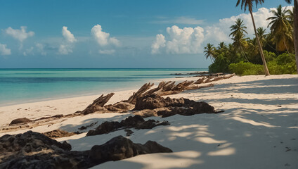 Beautiful beach in Zanzibar sandy