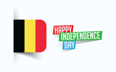 Obraz premium Happy Independence Day of Belgium Vector illustration, national day poster, greeting template design, EPS Source File 