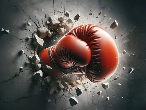  boxing glove  fist punch through the wall