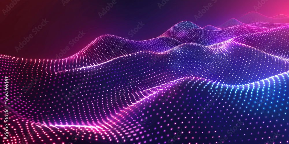 Sticker purple dots holographic abstract wave, background or pattern, creative design template