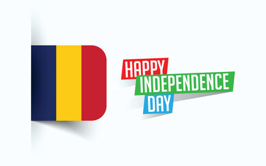 Fototapeta premium Happy Independence Day of Chad Vector illustration, national day poster, greeting template design, EPS Source File