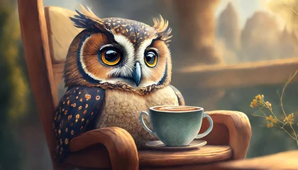 Foto op Plexiglas owl in a cup © Frantisek