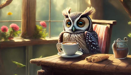 Rolgordijnen owl in a cup © Frantisek